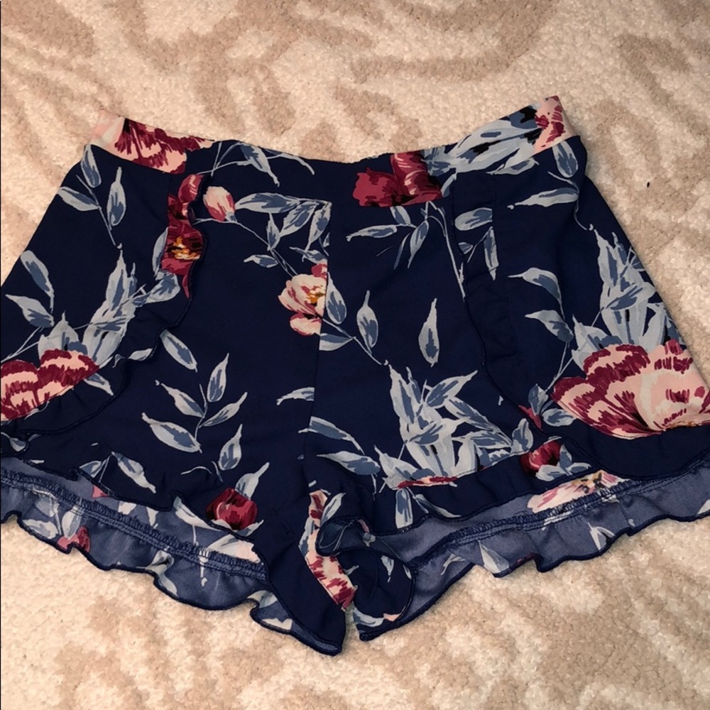 Floral Ruffle Shorts, Cute Shorts